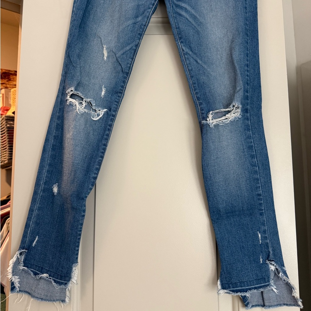 Flying Monkey Distressed Straight Leg Jeans - Blue
